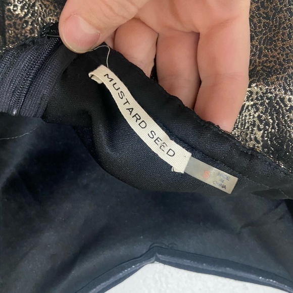 Mustard Seed women's S strapless gold/black mini cocktail dress EUC - Picture 6 of 6